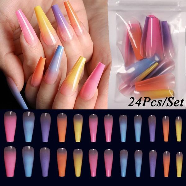 24pcs/set fashion false nail tips full coverage detachable extra long ballerina coffin fake nails manicure art tools accessories1, Red;gold
24pcs/set fashion false nail tips full coverage detachable extra long ballerina coffin fake nails manicure art tools accessories1, Red;gold
