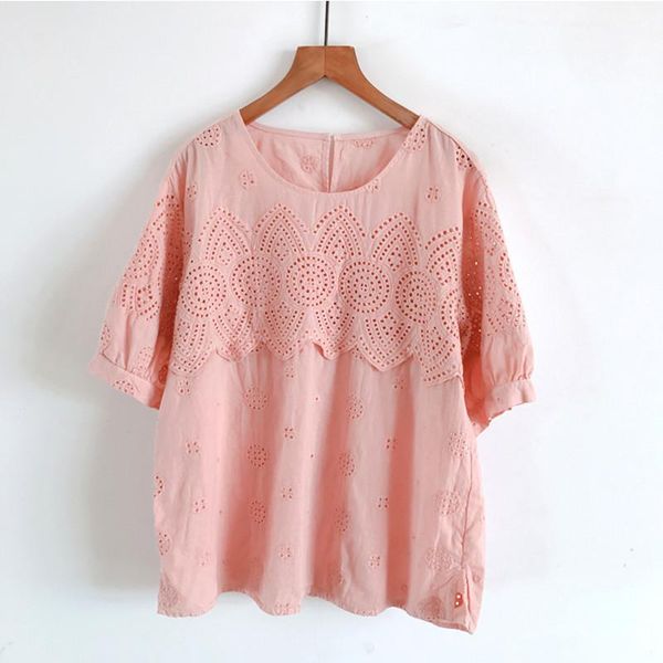 women's blouses & shirts lamtrip unique lotus shaped embnroidery hollow out short sleeve cotton shirt 2021 summer mori girl, White
women's blouses & shirts lamtrip unique lotus shaped embnroidery hollow out short sleeve cotton shirt 2021 summer mori girl, White