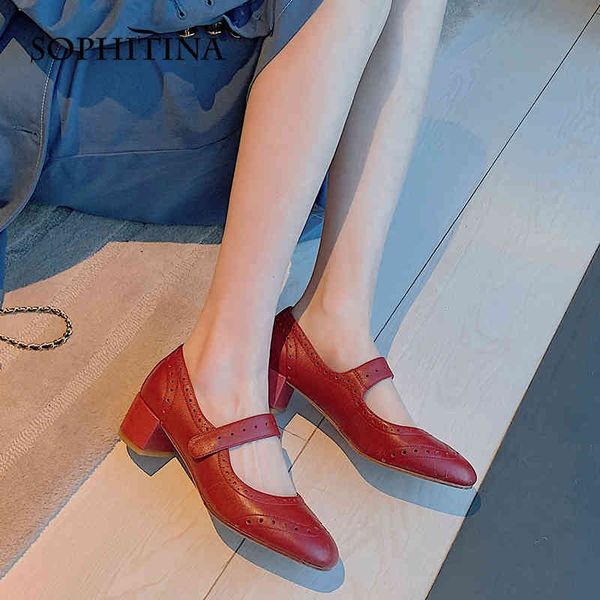 sophitina lovely mary jane style women's shoes round toe elastic band shoes thick heel leather hollow fashion female pumps ao599 210513, Black
sophitina lovely mary jane style women's shoes round toe elastic band shoes thick heel leather hollow fashion female pumps ao599 210513, Black