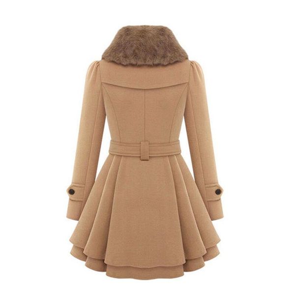women's trench coats elegant lapel coat double breasted jacket outwear warm overcoat winter women clothes windbreaker, Tan;black 
women's trench coats elegant lapel coat double breasted jacket outwear warm overcoat winter women clothes windbreaker, Tan;black
