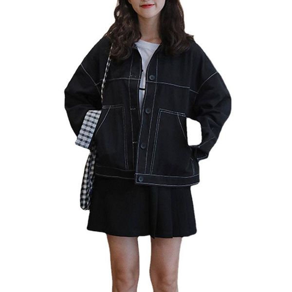 women's trench coats casual jacket loose korean version 2021 autumn harajuku student all-match trend, Tan;black
women's trench coats casual jacket loose korean version 2021 autumn harajuku student all-match trend, Tan;black