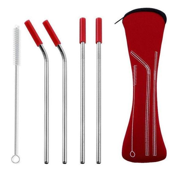 drinking straws 100 sets 4pcs/set reusable stainless steel with silicone tips clean brush & cloth bag wedding party straw wholesale
drinking straws 100 sets 4pcs/set reusable stainless steel with silicone tips clean brush & cloth bag wedding party straw wholesale