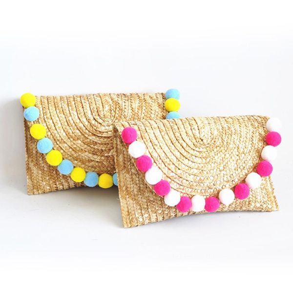 evening bags summer women clutch bag woven straw wheat braid fur ball decoration casual arrival handbag
evening bags summer women clutch bag woven straw wheat braid fur ball decoration casual arrival handbag