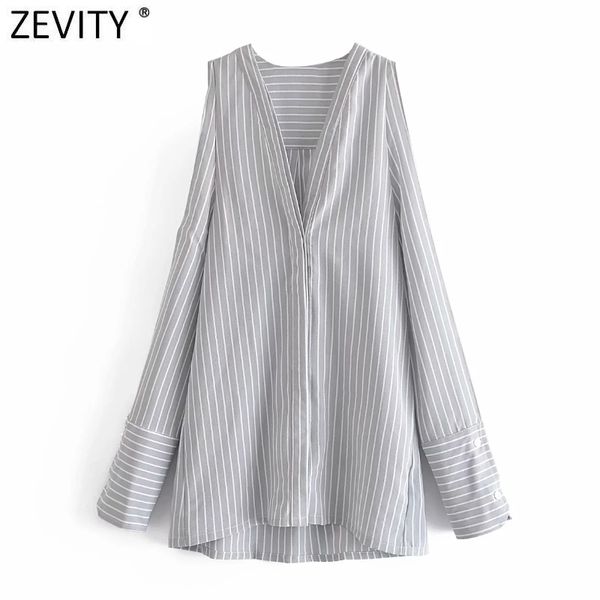 zevity women off shoulder breasted loose shirt female v neck striped print slim blouse roupas chic chemise ls9104 210419, White
zevity women off shoulder breasted loose shirt female v neck striped print slim blouse roupas chic chemise ls9104 210419, White