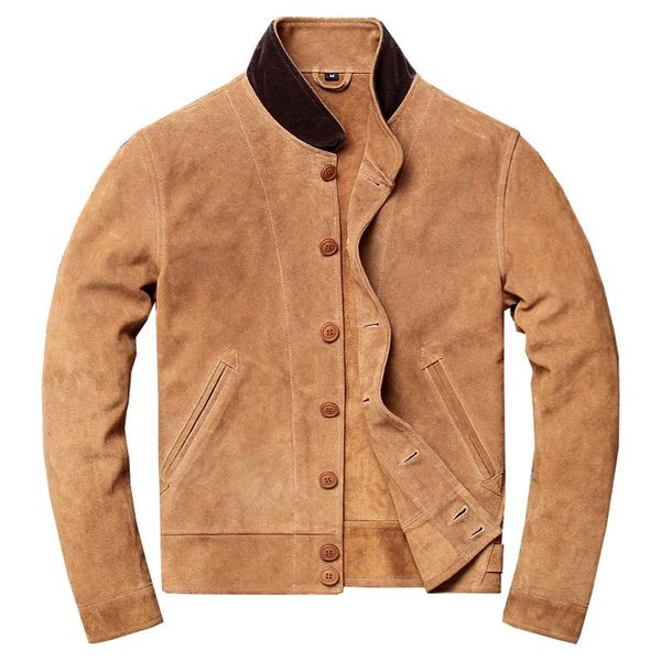 men's leather & faux classical motocycle jackets men jacket 100% natural cow suede skin slim moto man casual biker coat male clothes, Black
men's leather & faux classical motocycle jackets men jacket 100% natural cow suede skin slim moto man casual biker coat male clothes, Black