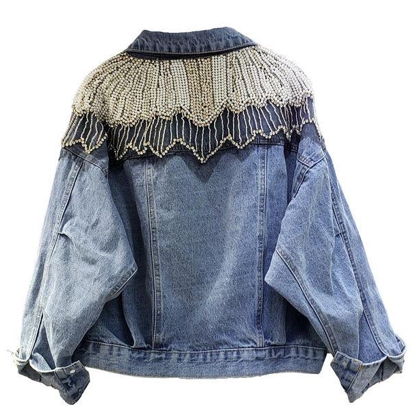 women's jackets boho bead embellished denim jacket women cotton winte coat bomber vintage pearl outwea, Black;brown
women's jackets boho bead embellished denim jacket women cotton winte coat bomber vintage pearl outwea, Black;brown