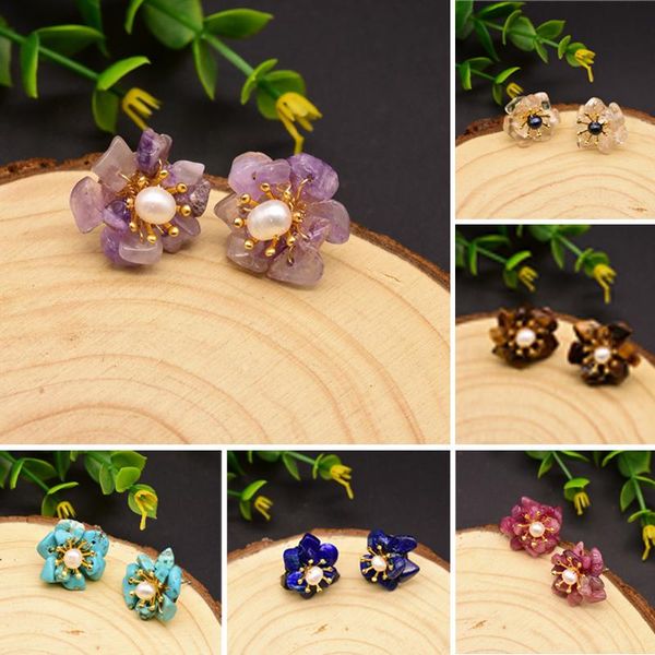 handmade flower pearl stud earring for women girl wedding gift crystal lapis lazuli goldstone statement earrings jewelry fashion, Golden;silver
handmade flower pearl stud earring for women girl wedding gift crystal lapis lazuli goldstone statement earrings jewelry fashion, Golden;silver