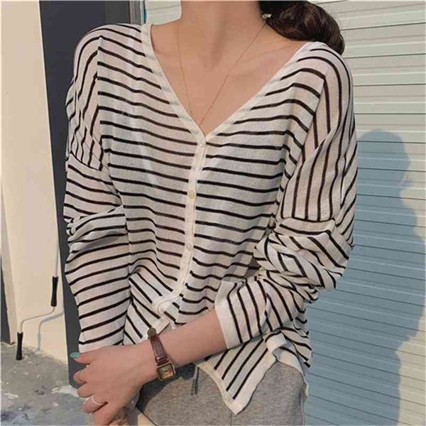 women's t-shirt striped knitwear sunscreen t-shirt oversize new geometric party chic lady summer outwear thin short sleeve t-shirt, White
women's t-shirt striped knitwear sunscreen t-shirt oversize new geometric party chic lady summer outwear thin short sleeve t-shirt, White