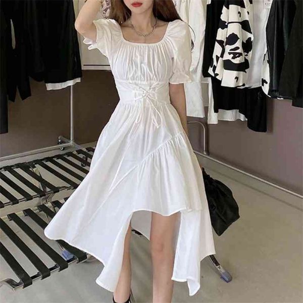 summer women sweet lace-up irregular dress elegant vestido feminino vintage high waist slim ladies casual chic dresses 210519, Black;gray
summer women sweet lace-up irregular dress elegant vestido feminino vintage high waist slim ladies casual chic dresses 210519, Black;gray