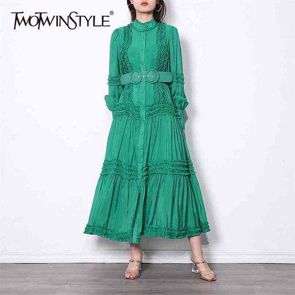 green patchwork dress for women stand collar lantern long sleeve high waist midi dresses female summer clothing 210520, Black;gray
green patchwork dress for women stand collar lantern long sleeve high waist midi dresses female summer clothing 210520, Black;gray