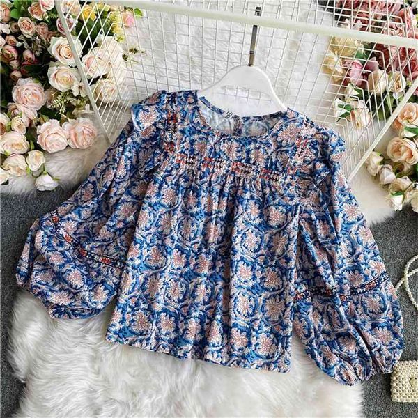 spring and autumn embroidery lining printed round neck blue floral shirt female temperament loose long sleeves uk283 210506, White
spring and autumn embroidery lining printed round neck blue floral shirt female temperament loose long sleeves uk283 210506, White