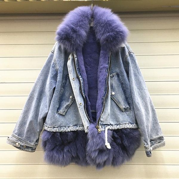 women's fur & faux real collar thicker warm denim coat female winter hairy longer liner detachable f2209, Black
women's fur & faux real collar thicker warm denim coat female winter hairy longer liner detachable f2209, Black