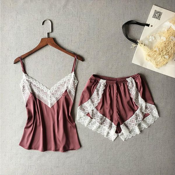 satin pajama set womens sleepwears white lace v neck pyjamas sleeveless cute cami and shorts night wear, Black;red
satin pajama set womens sleepwears white lace v neck pyjamas sleeveless cute cami and shorts night wear, Black;red