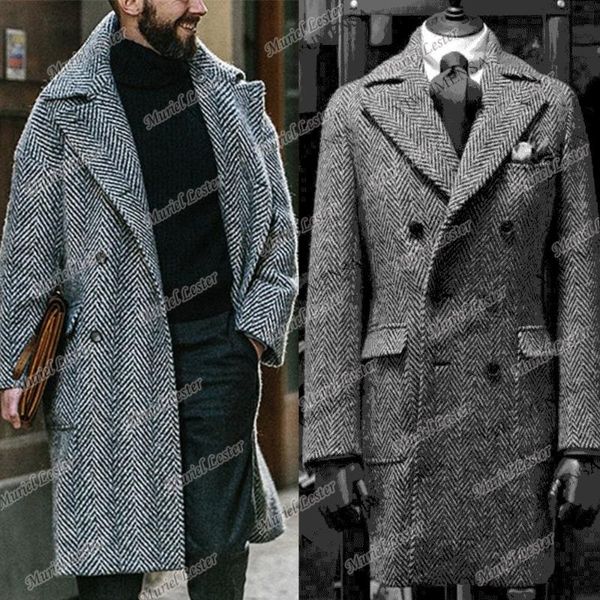men's suits & blazers veste homme wool&blends herringbone formal men jacket double breasted blazer tweed overcoat long grey coat custom, White;black
men's suits & blazers veste homme wool&blends herringbone formal men jacket double breasted blazer tweed overcoat long grey coat custom, White;black