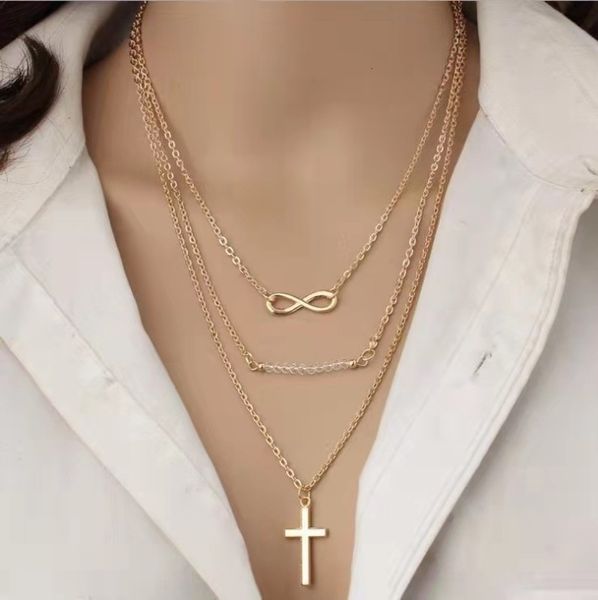 fashion jewelry exaggeration temperament multi-layer metal 8-shaped clavicle chain rice beads versatile necklace female, Silver
fashion jewelry exaggeration temperament multi-layer metal 8-shaped clavicle chain rice beads versatile necklace female, Silver