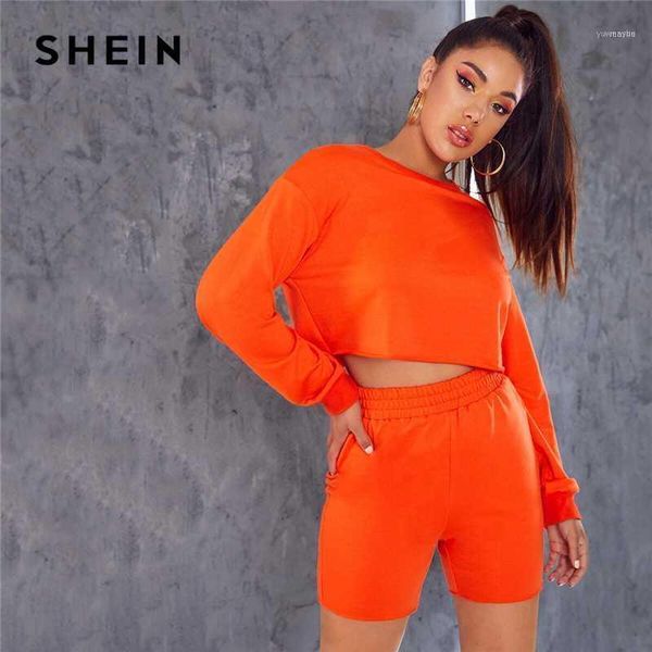 neon orange drop shoulder pullover and cycling shorts 2 piece set women autumn long sleeve leisure casual two set1, White
neon orange drop shoulder pullover and cycling shorts 2 piece set women autumn long sleeve leisure casual two set1, White