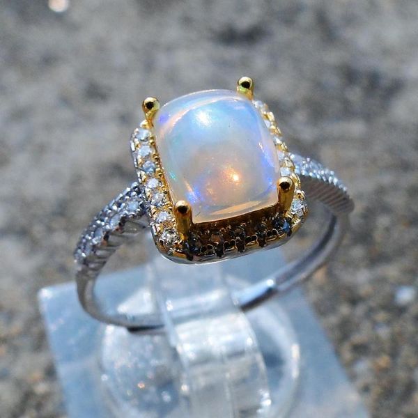 cluster rings arrival rectangle cut 6x8mm ethiopia multicolor natural opal 925 sterling silver ring wedding for women gift, Golden;silver
cluster rings arrival rectangle cut 6x8mm ethiopia multicolor natural opal 925 sterling silver ring wedding for women gift, Golden;silver