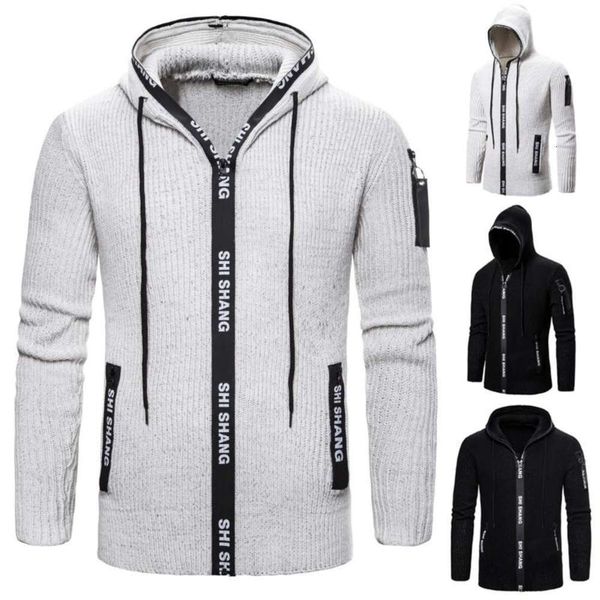 men's sweaters autumn style men slim fit versatile knitted cardigan zipper hooded sweater coat 9y1f, White;black
men's sweaters autumn style men slim fit versatile knitted cardigan zipper hooded sweater coat 9y1f, White;black