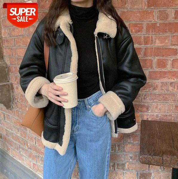 women's fur coat long-sleeved padded cotton lamb hair motorcycle leather jacket 12712 #r24c, Black;gray
women's fur coat long-sleeved padded cotton lamb hair motorcycle leather jacket 12712 #r24c, Black;gray