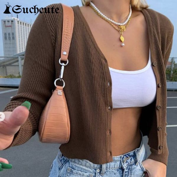 suchcute long sleeve basic brown womens t-shirt streetwear korean style botton up female shirt autumn casual gothic crop, White
suchcute long sleeve basic brown womens t-shirt streetwear korean style botton up female shirt autumn casual gothic crop, White