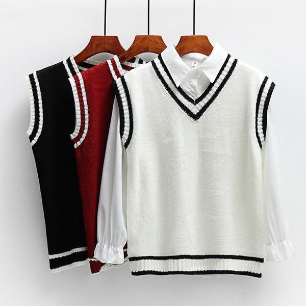 women's sweaters women spring striped v-neck knitted vest female stylish korean style sleeveless pullover ladies all-match leisure swea, White;black
women's sweaters women spring striped v-neck knitted vest female stylish korean style sleeveless pullover ladies all-match leisure swea, White;black