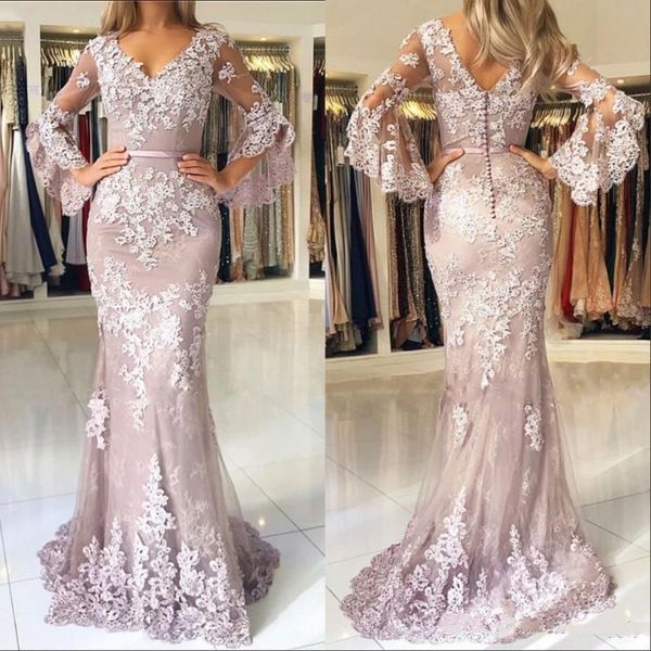 party dresses glamorous mermaid rose pink prom evening 2021 sheer long sleeves applique lace satin sweep train formal celebrity gowns, White;black
party dresses glamorous mermaid rose pink prom evening 2021 sheer long sleeves applique lace satin sweep train formal celebrity gowns, White;black