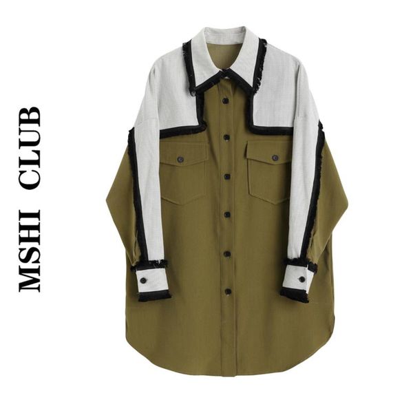 women's jackets mshi club niche stitching shirt spring square neck loose and thin medium length jacket fashion, Black;brown
women's jackets mshi club niche stitching shirt spring square neck loose and thin medium length jacket fashion, Black;brown