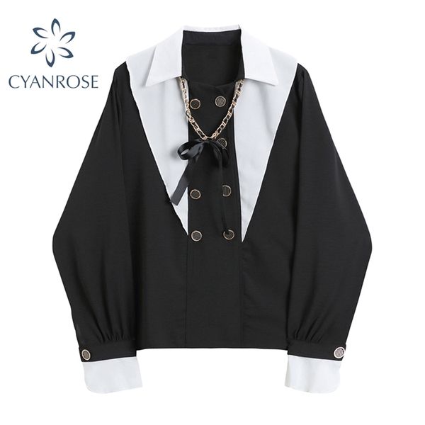 black goth blouse women with chain oversized fashion streetwear punk style long sleeve shirt female gothic blusas 210730, White
black goth blouse women with chain oversized fashion streetwear punk style long sleeve shirt female gothic blusas 210730, White