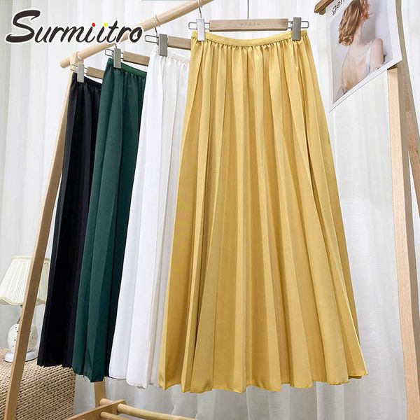 surmiitro super quality spring summer long maxi skirt women korean style elegant yellow high waist pleated skirt female 210712, Black
surmiitro super quality spring summer long maxi skirt women korean style elegant yellow high waist pleated skirt female 210712, Black