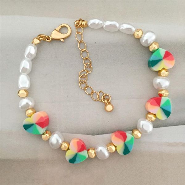 link, chain heart charm bracelets polymer clay bracelet for female summer heishi disc beaded braclets women fashion jewelry, Black
link, chain heart charm bracelets polymer clay bracelet for female summer heishi disc beaded braclets women fashion jewelry, Black