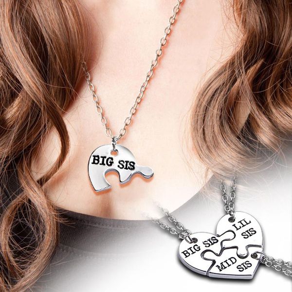 pendant necklaces 3pcs sets heart puzzle necklace little middle big sister love for your friend 21629, Silver
pendant necklaces 3pcs sets heart puzzle necklace little middle big sister love for your friend 21629, Silver
