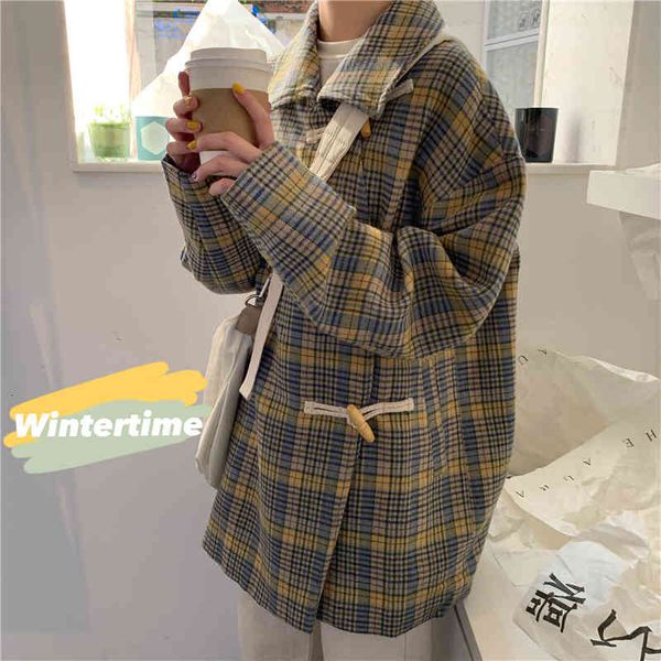 wool women plaid woolen coat long sleeve turn-down collar horn button jacket ladies autumn spring elegant overcoat, Black
wool women plaid woolen coat long sleeve turn-down collar horn button jacket ladies autumn spring elegant overcoat, Black