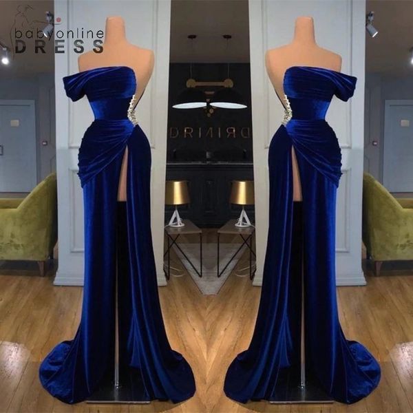 chic royal blue off-the-shoulder strapless evening dresses sheath high thigh split long prom party gowns with beaded waist vestidos, Black;red
chic royal blue off-the-shoulder strapless evening dresses sheath high thigh split long prom party gowns with beaded waist vestidos, Black;red