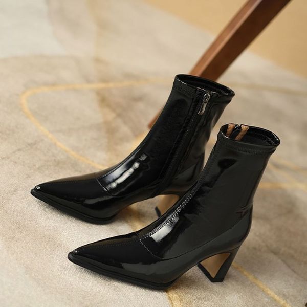 Ankle Boots For Women Genuine Leather Shoes Thick High Heels Concise Daily Office Lady Ladies Footwear Size 34-39, Black
Ankle Boots For Women Genuine Leather Shoes Thick High Heels Concise Daily Office Lady Ladies Footwear Size 34-39, Black