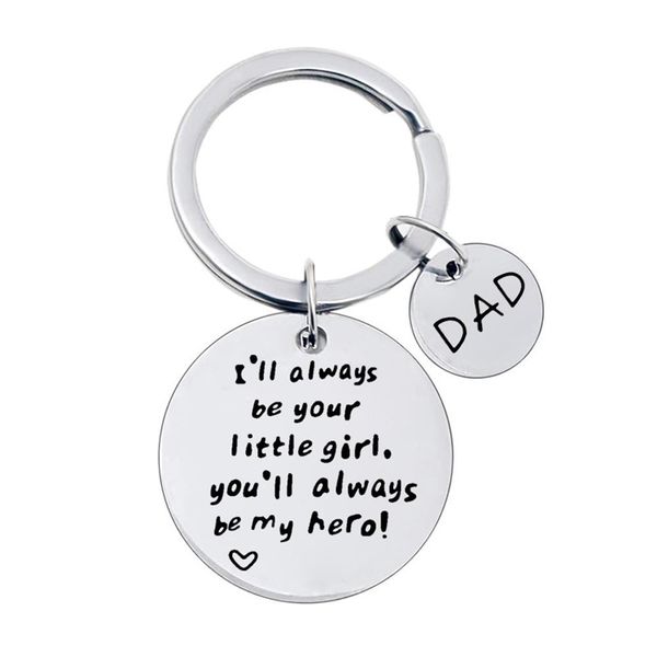 stainless steel keychain round dad i will always be your little girl jewelry family gift diy customizable wholesale, Silver
stainless steel keychain round dad i will always be your little girl jewelry family gift diy customizable wholesale, Silver