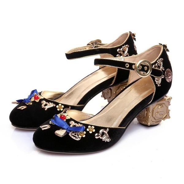 dress shoes womens retro pearl gold ornaments decor court high strange heel ankle buckle wedding bridal plus size 4colors c515, Black
dress shoes womens retro pearl gold ornaments decor court high strange heel ankle buckle wedding bridal plus size 4colors c515, Black