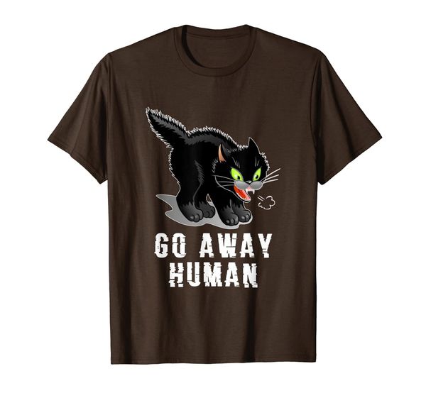 Go Away Human Black Cat Funny Humor T-Shirt T-Shirt, Mainly pictures