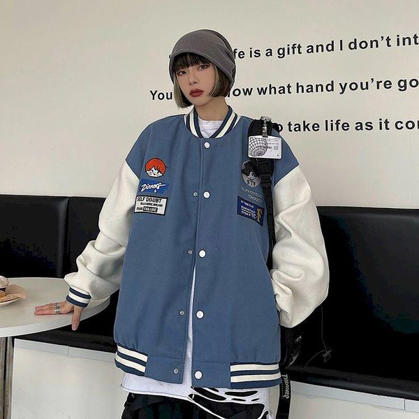 women's jackets vintage baseball cardigan jacket women spring autumn students korean plus size bomb coat varsity windproof clothes, Black;brown
women's jackets vintage baseball cardigan jacket women spring autumn students korean plus size bomb coat varsity windproof clothes, Black;brown