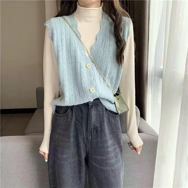 women's vests knit sweater vest women 2021 autumn korean style cute wave design hollow out single breasted v neck sleeveless cardigan t, Black;white
women's vests knit sweater vest women 2021 autumn korean style cute wave design hollow out single breasted v neck sleeveless cardigan t, Black;white
