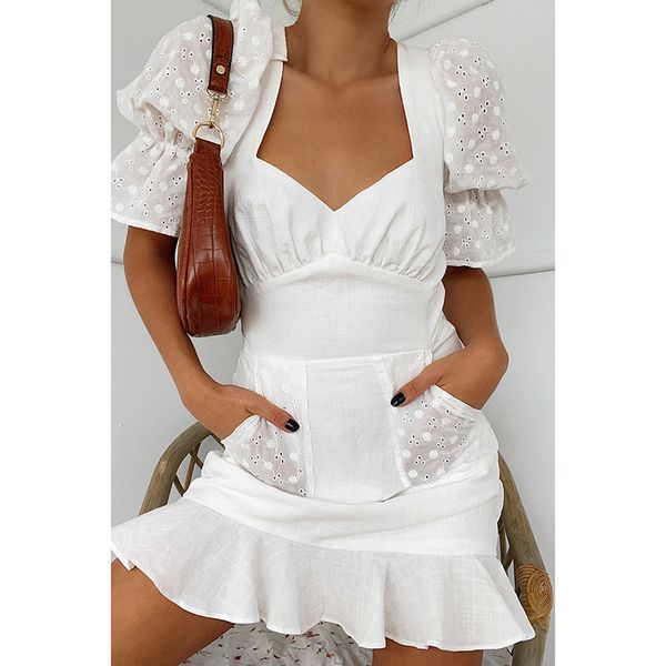 summer women mini sleeve white lace embroidery backless bodycon short dress holiday clothes 210415, Black;gray
summer women mini sleeve white lace embroidery backless bodycon short dress holiday clothes 210415, Black;gray