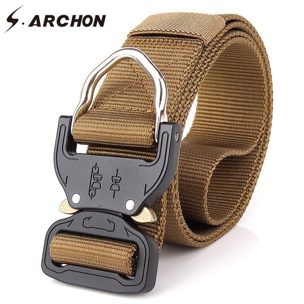 s.archon equipment tactical military nylon belts men sturdy knock off army soldier combat heavy duty waist belt strap, Black;brown
s.archon equipment tactical military nylon belts men sturdy knock off army soldier combat heavy duty waist belt strap, Black;brown