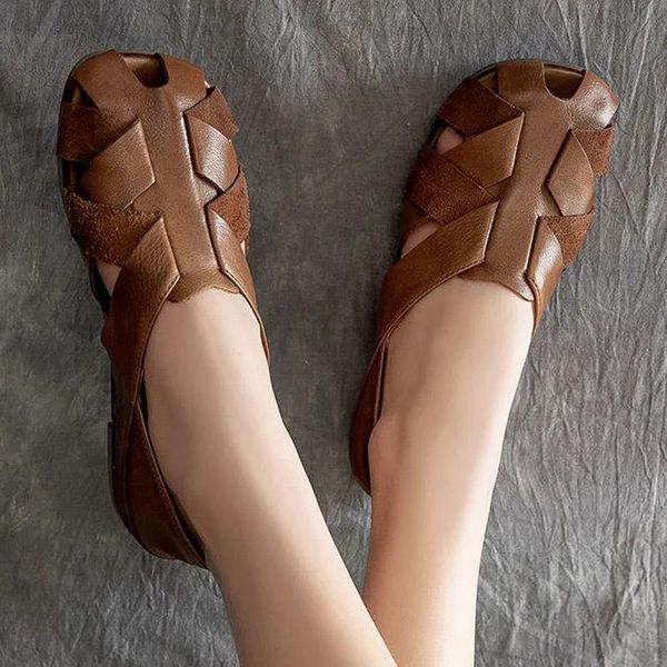 summer leather retro mori women's sandals flat comfortable soft all-match lazy shoes, Black
summer leather retro mori women's sandals flat comfortable soft all-match lazy shoes, Black
