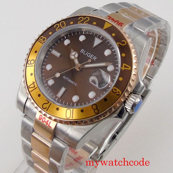 40mm two tones automatic men's watch miyota 8215 sapphire glass brightness date unidirectional bezel oyster bracelet, Slivery;brown
40mm two tones automatic men's watch miyota 8215 sapphire glass brightness date unidirectional bezel oyster bracelet, Slivery;brown