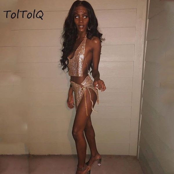 women's two piece pants toltolq fashion nightclub metal camisole tether diamonds set bling sequined bandage crop and mini skirt party, White
women's two piece pants toltolq fashion nightclub metal camisole tether diamonds set bling sequined bandage crop and mini skirt party, White