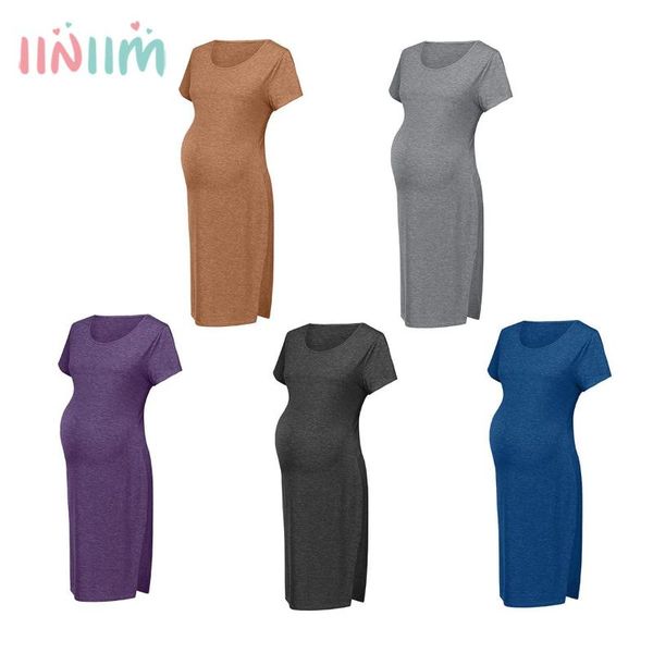 maternity dresses iiniim solid color pregnancy dress casual split sides short sleeve comfy ftretch fabric t-shirt for pregnant women, White
maternity dresses iiniim solid color pregnancy dress casual split sides short sleeve comfy ftretch fabric t-shirt for pregnant women, White