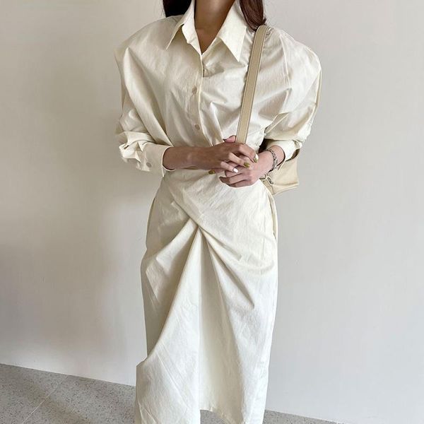 casual dresses autumn split shirt dress women mid-length wrap korean chic lapel solid color single-breasted high waist robe femme, Black;gray
casual dresses autumn split shirt dress women mid-length wrap korean chic lapel solid color single-breasted high waist robe femme, Black;gray