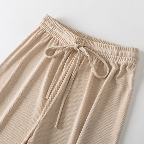pant spring summer cool knitted wide leg ankle casual pants for women elastic waist draw string ice silk touch female knit trousers, Black;white
pant spring summer cool knitted wide leg ankle casual pants for women elastic waist draw string ice silk touch female knit trousers, Black;white