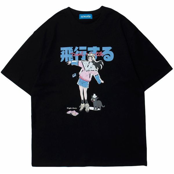 men's t-shirts summer men short sleeve tshirts hip hop cartoon girl cat japanese kanji print t shirt 2021 streetwear harajuku cotton t, White;black
men's t-shirts summer men short sleeve tshirts hip hop cartoon girl cat japanese kanji print t shirt 2021 streetwear harajuku cotton t, White;black