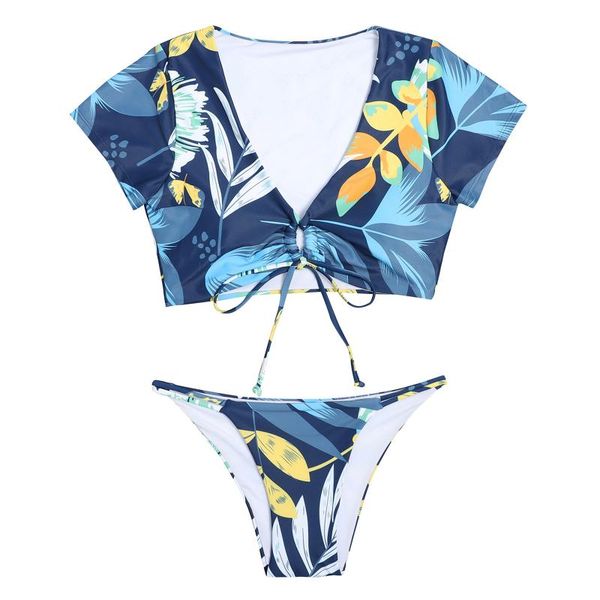 women's swimwear swimsuit short sleeve woman swimsuits tethered split printed bikini brazilian, White;black
women's swimwear swimsuit short sleeve woman swimsuits tethered split printed bikini brazilian, White;black