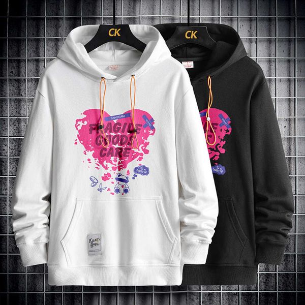 cotton long sleeve sweater spring and autumn trend leisure youth love hooded top, Black
cotton long sleeve sweater spring and autumn trend leisure youth love hooded top, Black